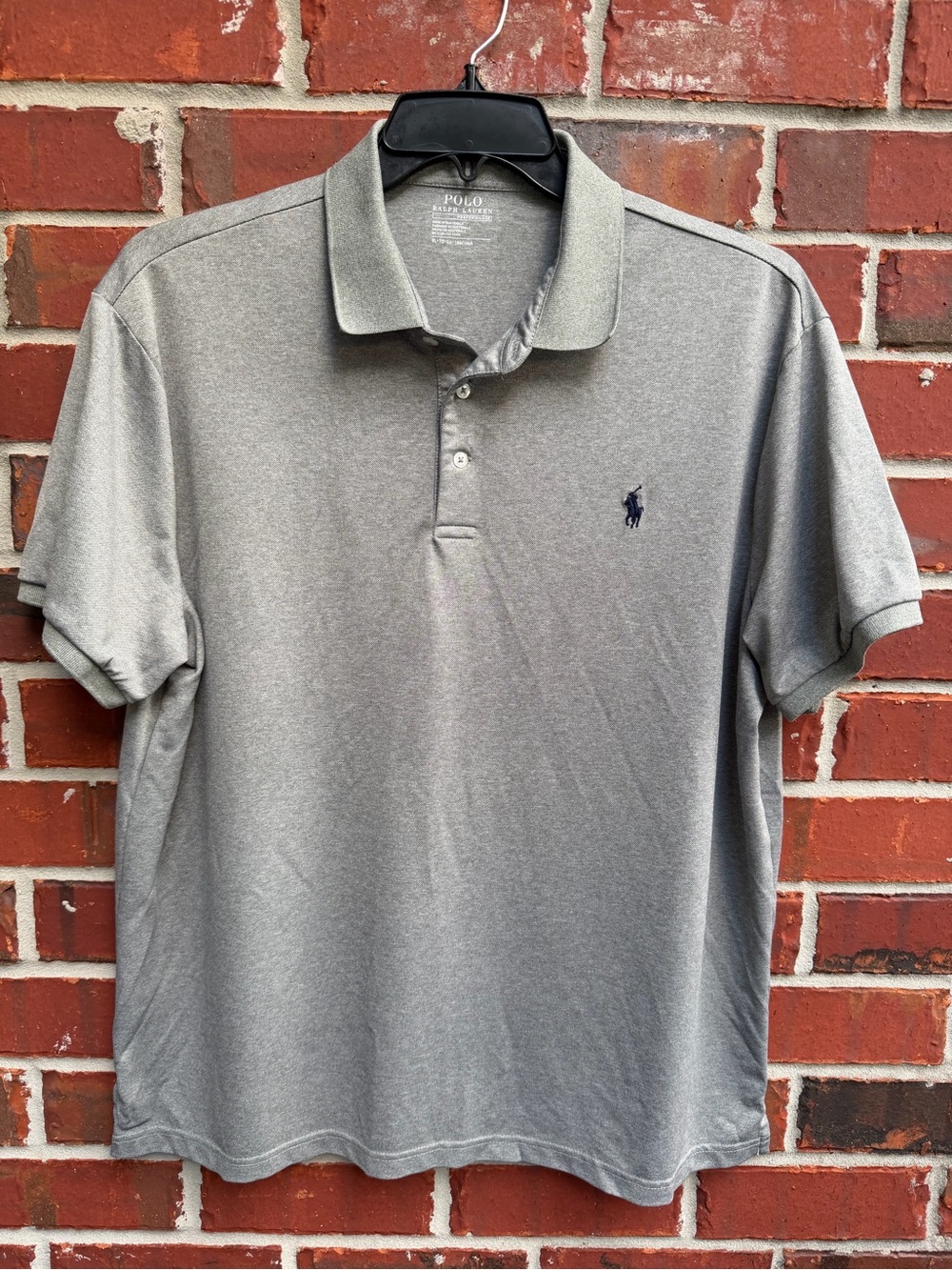 Polo Ralph Lauren Men’s XL Grey Short-Sleeve Performance Golf Polo Shirt F9